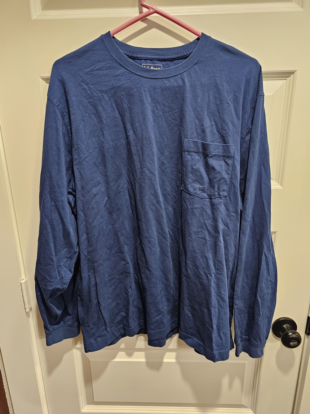 L.L. Bean Men's Long-Sleeve Pocket Tee in Navy